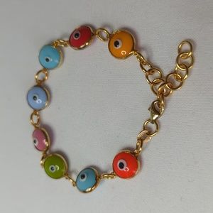 Evil Eye Protection Sterling 925 Gold Vermeil Bracelet